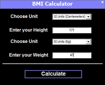 BMI Calculator screenshot