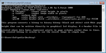 BMP to GLCD bitmap screenshot