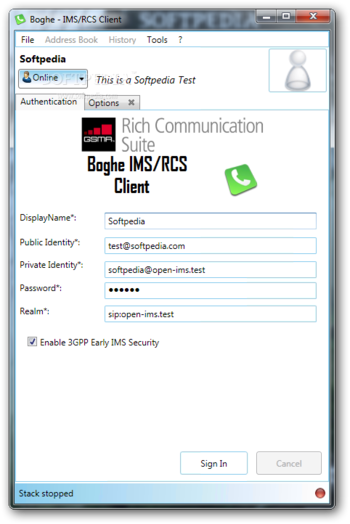 Boghe IMS/RCS Client screenshot