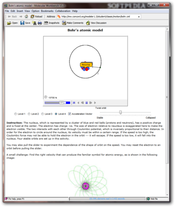 Bohr's atomic model screenshot
