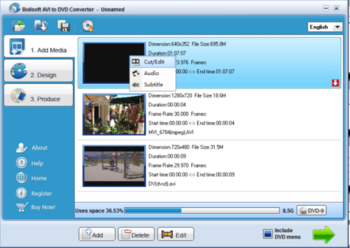 Boilsoft AVI to DVD Converter screenshot 2