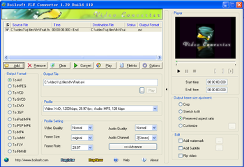 Boilsoft FLV Converter screenshot