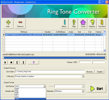 Boilsoft RingTone Converter screenshot