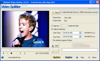 Boilsoft Video Splitter screenshot 2