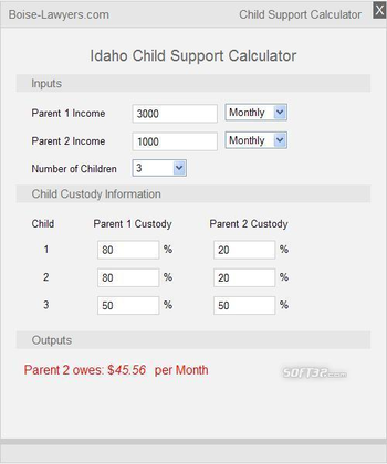 Boise Lawyers Child Support Calculator screenshot 3