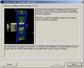 BoliGego Codec Manager screenshot