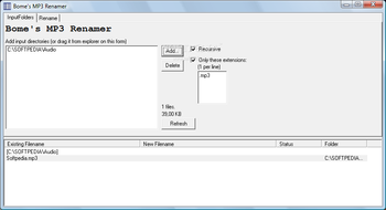 Bome's MP3 Renamer screenshot