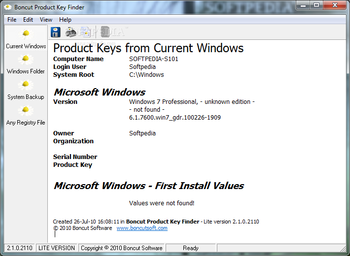 Boncut Product Key Finder screenshot