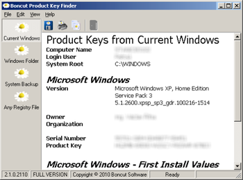 Boncut Product Key Finder screenshot