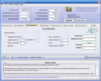 Bond Optimizer Software Suite screenshot