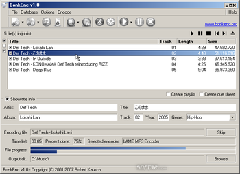 BonkEnc screenshot 2