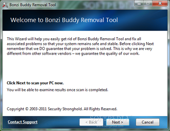 Bonzi Buddy Removal Tool screenshot