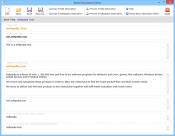 Book Description Editor screenshot