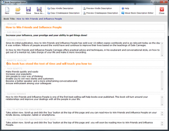 Book Description Editor screenshot 2