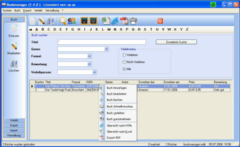 Bookmanager Professional screenshot