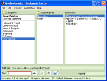 Bookmark Buddy Unicode Edition screenshot
