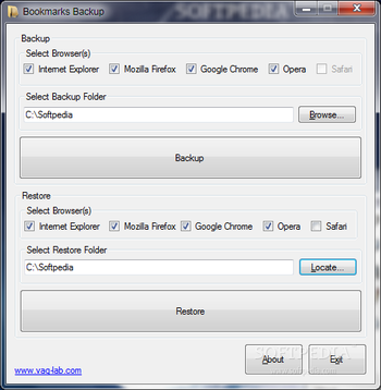 Bookmarks Backup screenshot