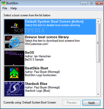 BootSkin screenshot
