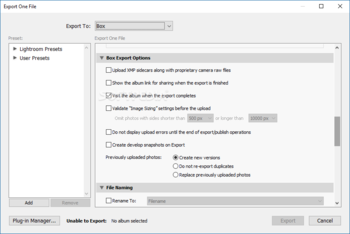 Box Export Plugin for Lightroom screenshot 4