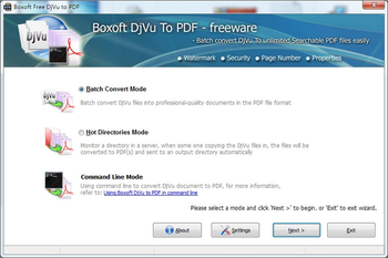 Boxoft Free DJVU to PDF freeware) screenshot