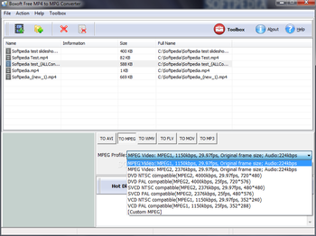 Boxoft Free MP4 to MPG Converter screenshot 2