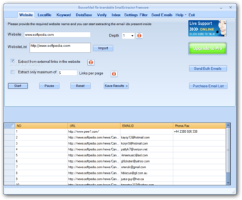 BoxxerMail Re-brandable Email Extractor Freeware screenshot