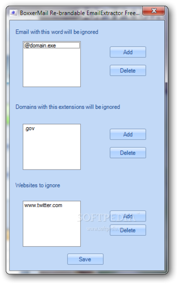 BoxxerMail Re-brandable Email Extractor Freeware screenshot 6