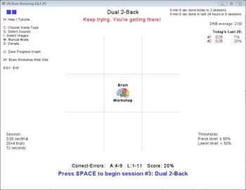 Brain Workshop screenshot