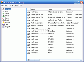 Brainstorm mp3 Catalog screenshot