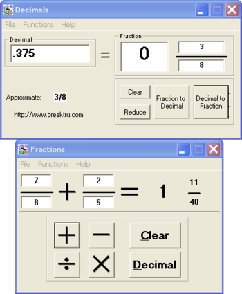 Breaktru Fractions n Decimals screenshot