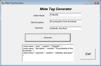 Brianwisniewski Meta Tag Generator screenshot