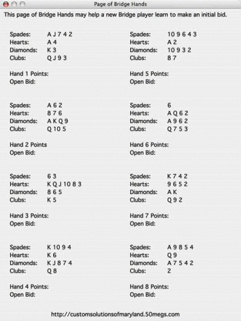 Bridge Hands screenshot