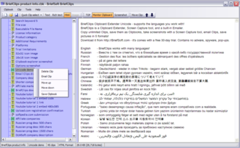 BriefClips Clipboard Extender Unicode screenshot 2
