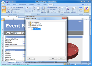 Bring to OneNote 2007 screenshot