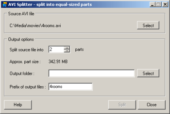 Brizsoft AVI Splitter screenshot 2
