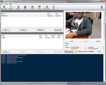 BroadCam Streaming Video Server Free screenshot