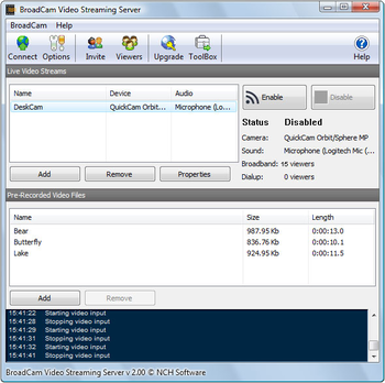 BroadCam Streaming Video Server screenshot 2