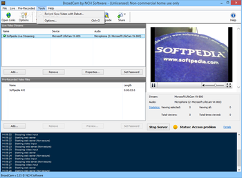 BroadCam Video Streaming Server screenshot 5