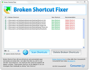 Broken Shortcut Fixer screenshot