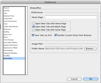 BrowsePlus Browser in InDesign screenshot 2