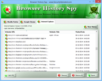 Browser History Spy screenshot