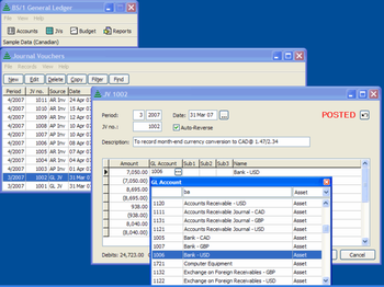 BS1 General Ledger screenshot