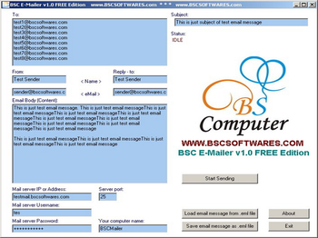 BSC E-Mailer Free Edition screenshot 3