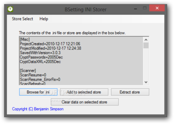 BSetting INI Storer screenshot
