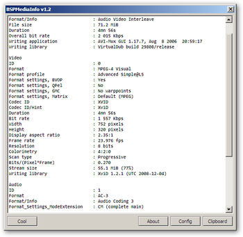 BSPMediaInfo screenshot
