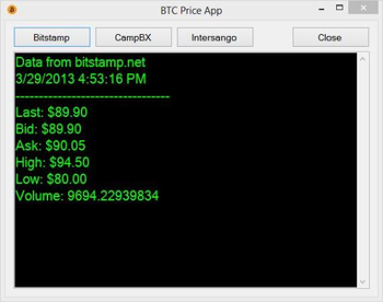 BTC Price App screenshot