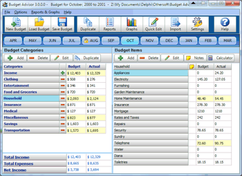 Budget Advisor screenshot