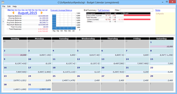 Budget Calendar screenshot
