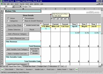 Budget Tool Business Excel screenshot 3