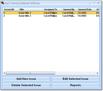 Bug Tracking Database Software screenshot